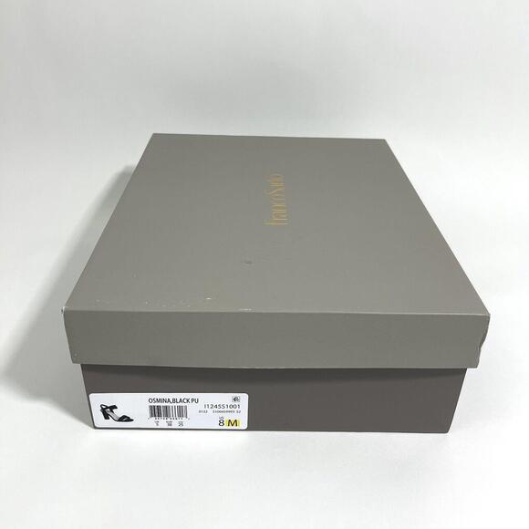 Franco Sarto Women’s Size 8 Black Faux Leather Osmina Ankle Strap Sandal Heels - Picture 10 of 10